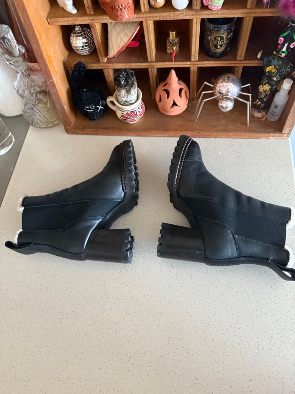See by Chloe Lug Sole Shearling Lined Chelsea Boot - Picture 5 of 7